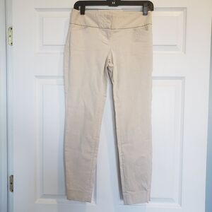 The Limited Beige Stretch Trousers Slim Straight Leg, 0